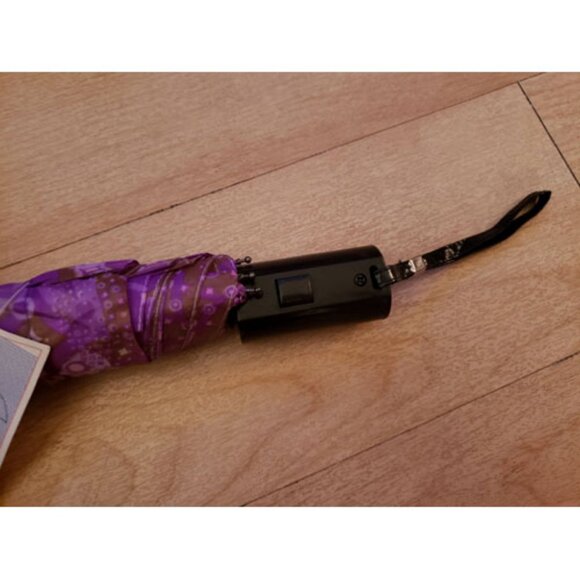 Kaleidoscope Umbrella Purple + Army Green Geometric Pattern Clicks Automatic NWT - Picture 4 of 7